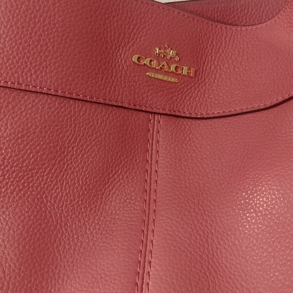 Coach Dalton 31 Leather Large Shoulder Satchel Bag Dust Pink - Picture 9 of 14